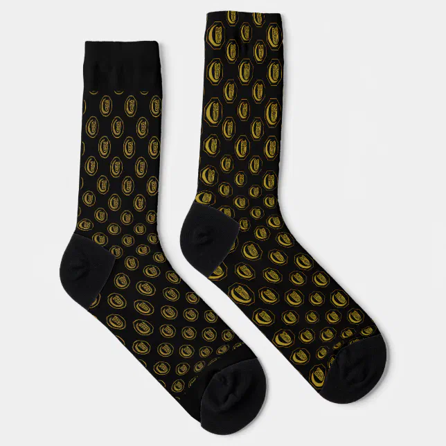 Crew Socks Black Gold Crest