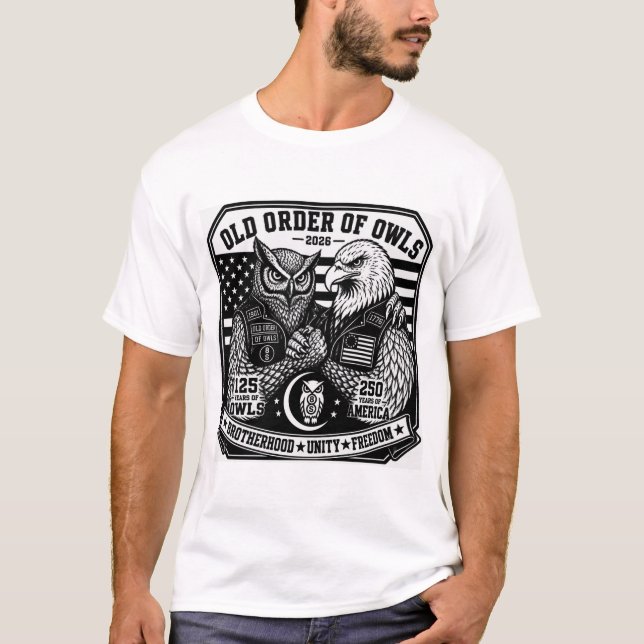 Owl T-shirt White & Black 125th/250th